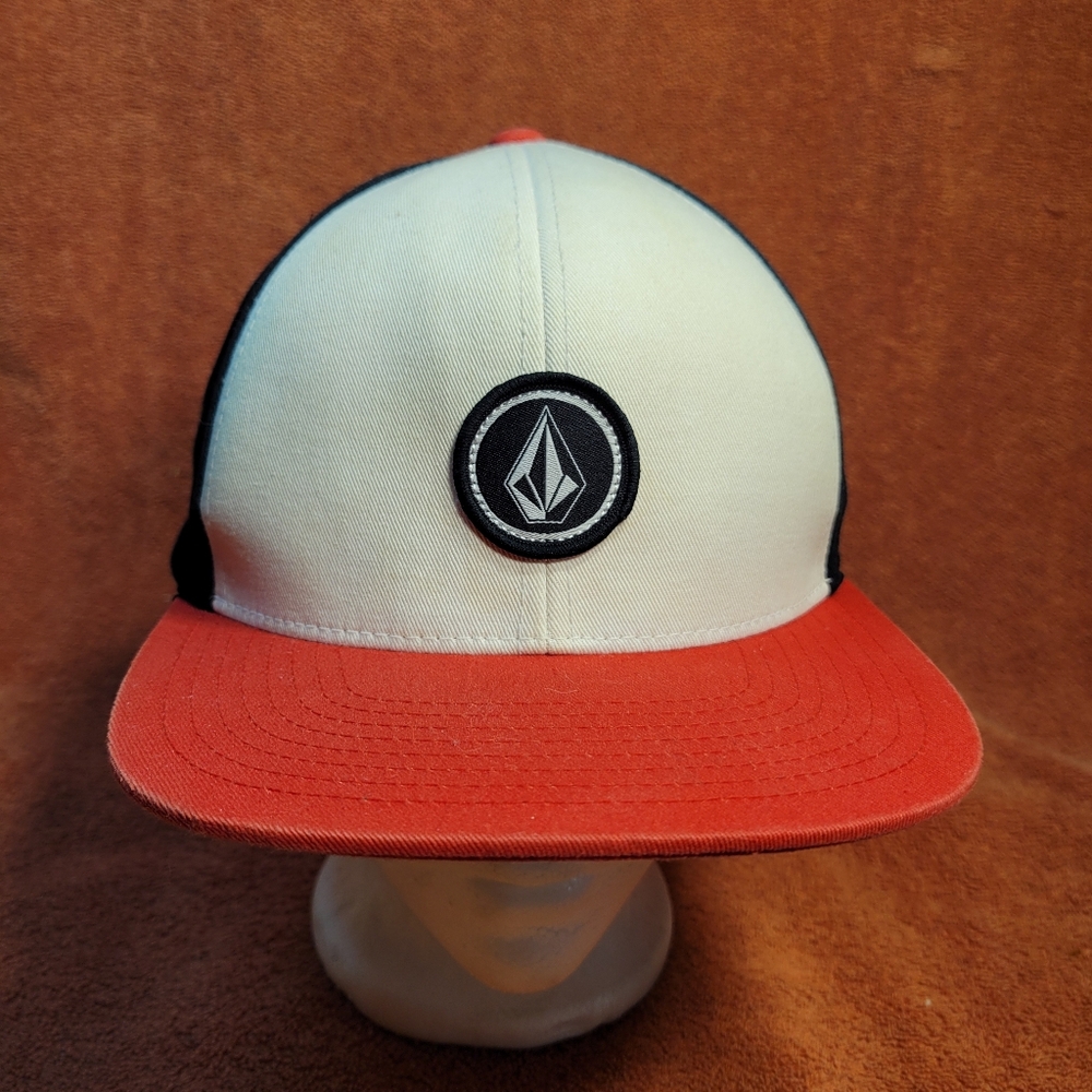 Volcom Black Snapback Trucker Hat One Size, Adjustable Mesh Back